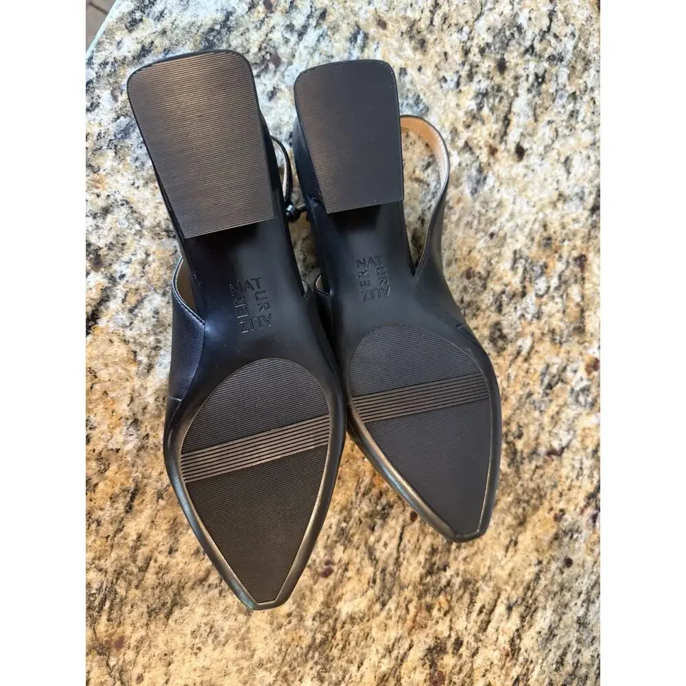 Naturalizer Womens Slingback Black Leather Pumps Size 9.5 NEW Without Box